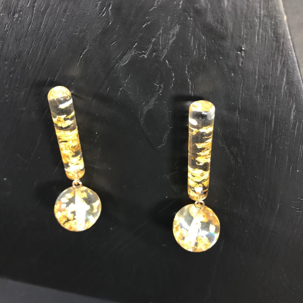 🆑 Gold Fleck Ball and Chain Drops - Picture 2 of 3